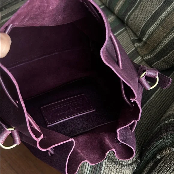 PORTLAND LEATHER purple bucket bag - Picture 3 of 5